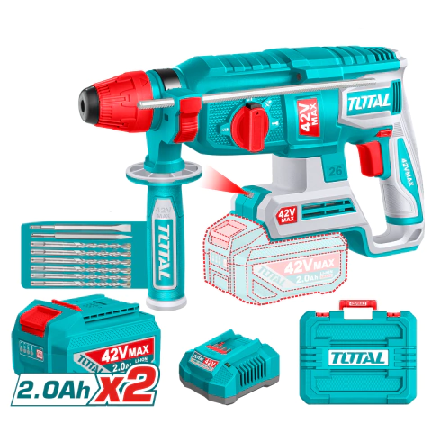 Rotomartillo SDS PLUS 42V BL 26mm TRHLI422682-4 (MALETIN, CARGADOR, Y 2 BATERIAS 2Ah)